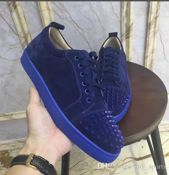 

мода red bottom low top женщины, мужчины обувь шипы кроссовки обувь класса люкс, дизайнерские заклепки плоские прогулки обувь, платье партии, Black