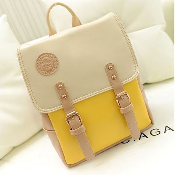 

2017 women's leather backpack new fashion school backpacks for teenage girls cute candy colors mochilas