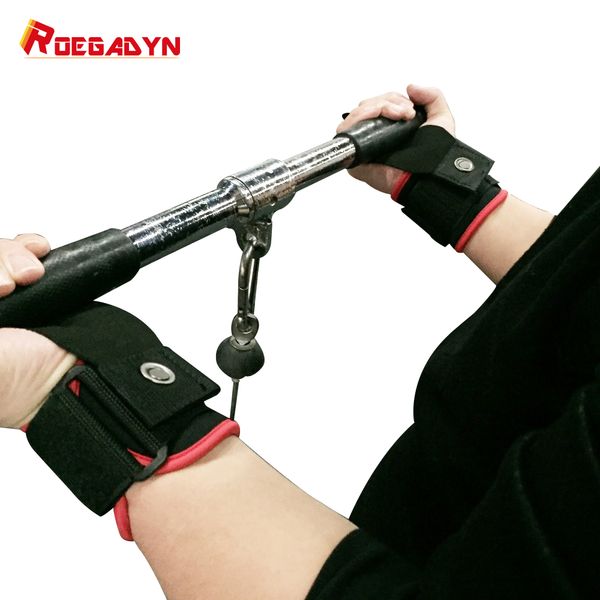 

roegadyn sports fitness rotatable rubber wristband men workout/weightlifting wristbands men tennis wristband palm protector, Black;red
