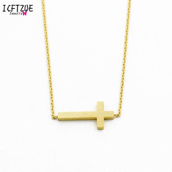 

icftzwe gold color collares vintage cross pendants collier stainless steel women choker necklaces ketting vrouwen mothers day, Silver