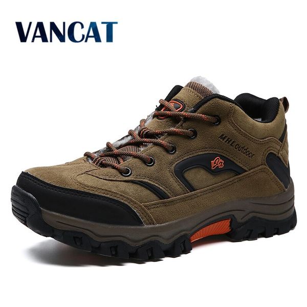 

vancat brand winter shoes men big size 36-47 super warm men's boots sneakers ankle warm plush snow boots for man footwear, Black