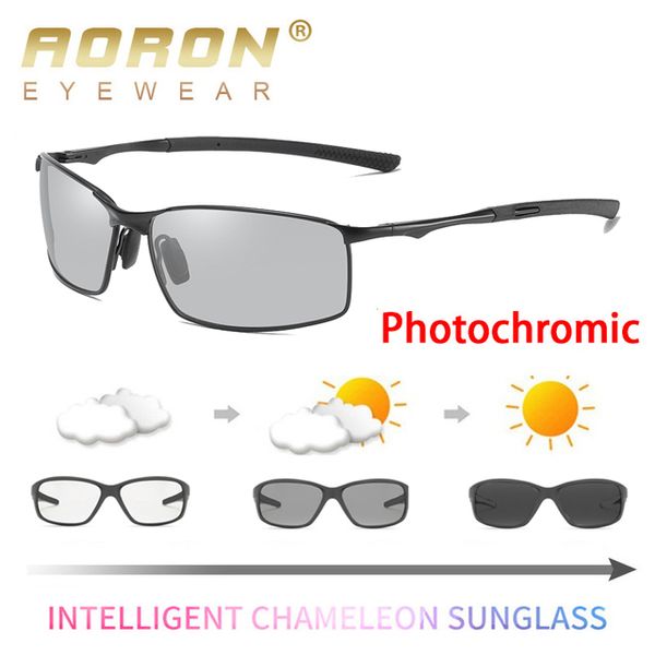 

pchromic sunglasses men polarized driving chameleon glasses male day night vision driver goggles lentes sol hombre, White;black