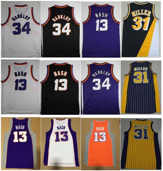 

vintage 13# steve nash jersey 34# charles barkley jersey 31# reggie miller spud #4 webb dominique #21 wilkins jerseys red s-xxl, Black;blue