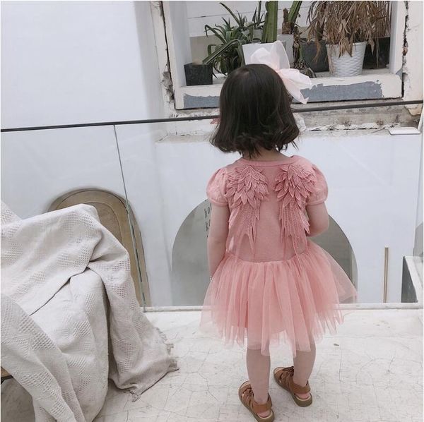 

маленькая девочка вязание платье 2020 весна лето мода принцесса платье размер 80-130 см детские платья для девочек, Red;yellow