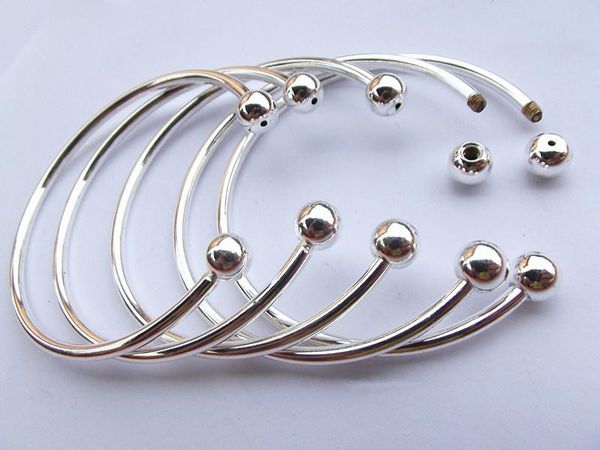 

new style fashion alloy silver plating fill open women cuff bangle diameter 65mm 70mm size fit european bead charm bracelet valentine's, Black