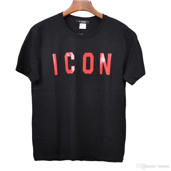 

2019 лето нового прибытия бесплатной доставки хорошего марк дизайнер мужская одежда футболка d2 icon печать тройники размер мужчины, женщины, White;black