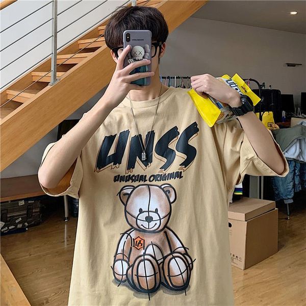 

tide brand luxury designer mens european and american fashion brand t-shirt mens short-sleeved loose summer mens body t-shirt korean-style f, White;black