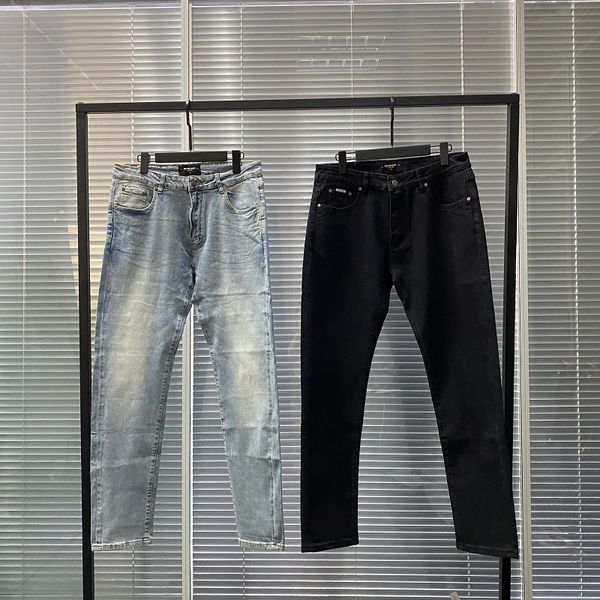 

mens jeans fashion represent elastic washed retro straight jeans blue black fashion denim pants motorcycle pants