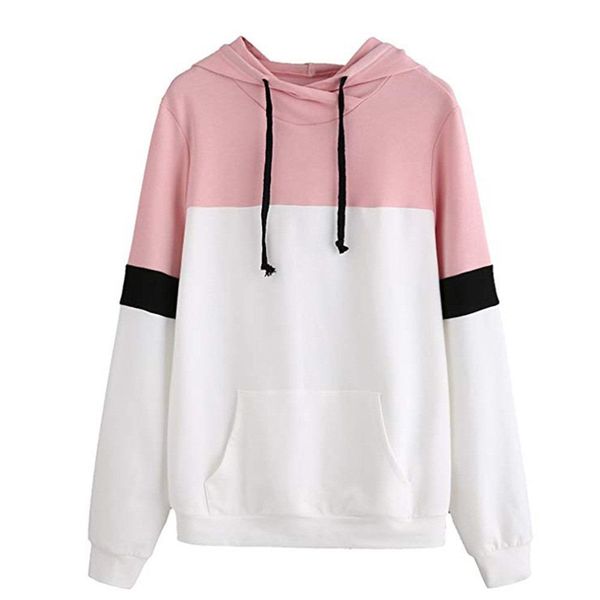 

oversized patchwork hoodies women sweatshirt winter fashion casual woman clothes streetwear hooded sweatshirt sudadera mujer, Black