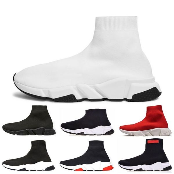 

new arrivlas designers fashion luxurys for womens mens speed trainer off red triple black flat casual shoes sock boots mens shoes 36-45