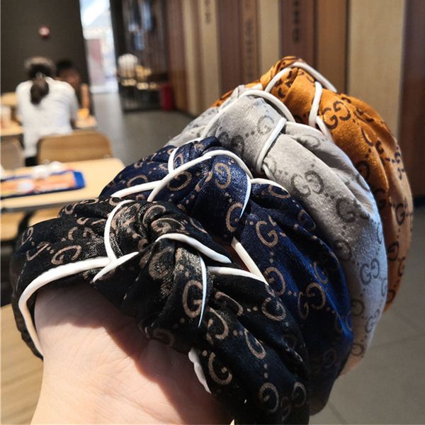 

2020 designer knotted headband simple hair wide side hairpin sports headband hair accessories fashion ing, Silver