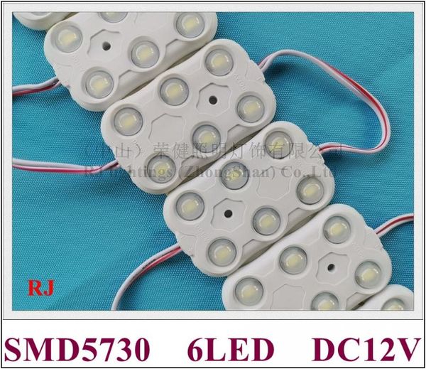 modulo LED a iniezione con lente retroilluminazione a LED impermeabile DC12V 2.4W SMD 5730 6 led IP66 ABS 65mm * 40mm CE ad alta luminosità