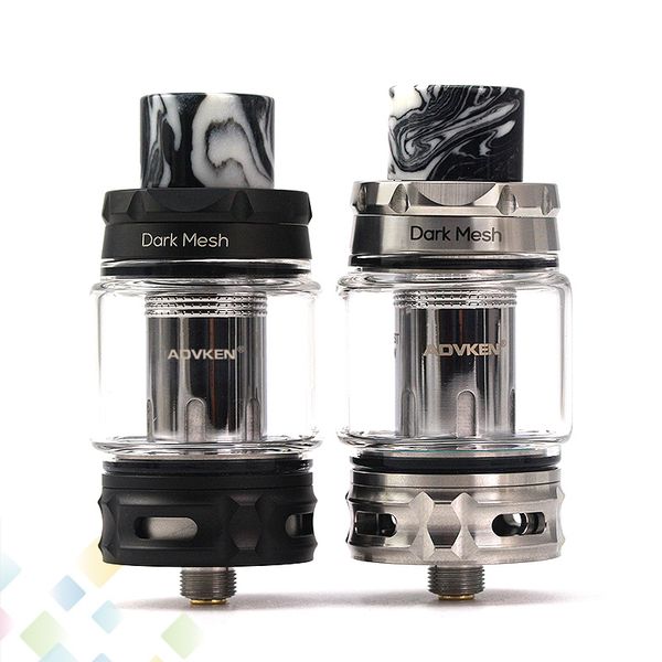 

Authentic Advken Dark Mesh Tank 25mm 5ml 6ml Bottom Airflow Vaping Black Silver Colors Fit 510 Mods Ecig DHL Free
