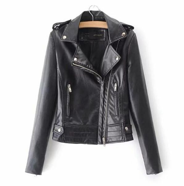 

women spring and autumn business new style authentic fashion personality slim europe and the united states lapel leather coat / s, Black