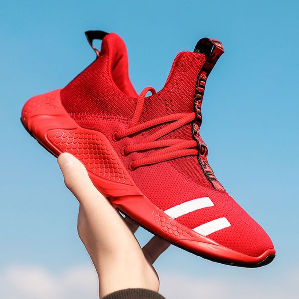 

2019 men's running breathable mesh running shoes casual sneakers autumn lace up footwear comfortable walking shoes