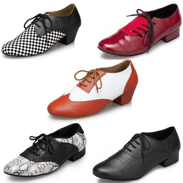 

19 colors genuine leather dance shoes latin shoes for men square heel social dance ballroom latin for dancing modern tango