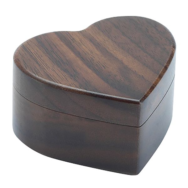 

love heart shape walnut wooden ring box solid wood decorative jewellery storage box engagement proposal anniversary gift, Black;blue