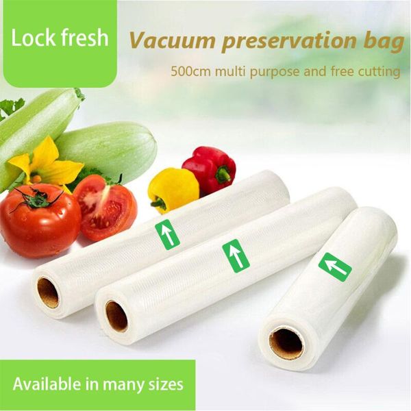 

3 pcs vacuum bags for kitchen keep fresh saver rolls home sealing vacuum packer bags 12/15/20/25/28/30 x 500cm