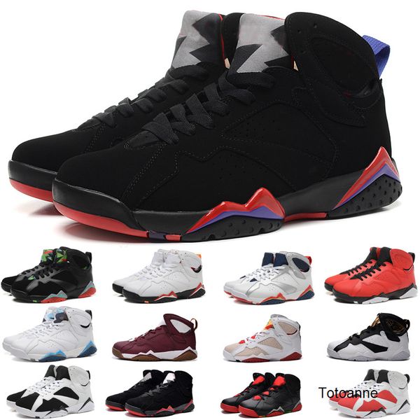 

7 for pure money french blue mens basketball shoes classic 7s vii mid athletic sport sneakers