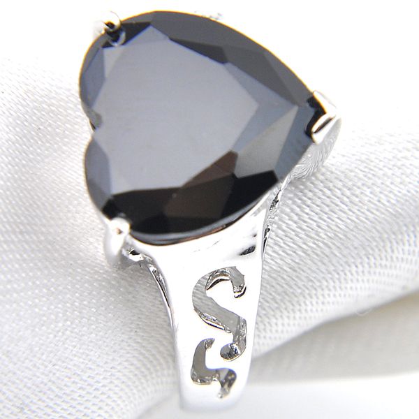 

hight quality wholesale 925 silver lovely heart crystal zircon rings fashion women jewelry ring new, Golden;silver