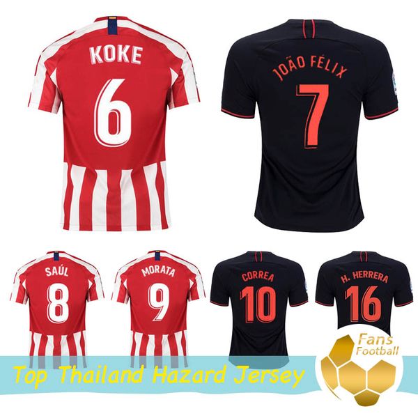 

2019 joÃ£o fÃ©lix soccer jersey 19 20 camiseta de fÃºtbol atletico madrid diego costa m.llorente morata saul koke football shirts, Black;yellow