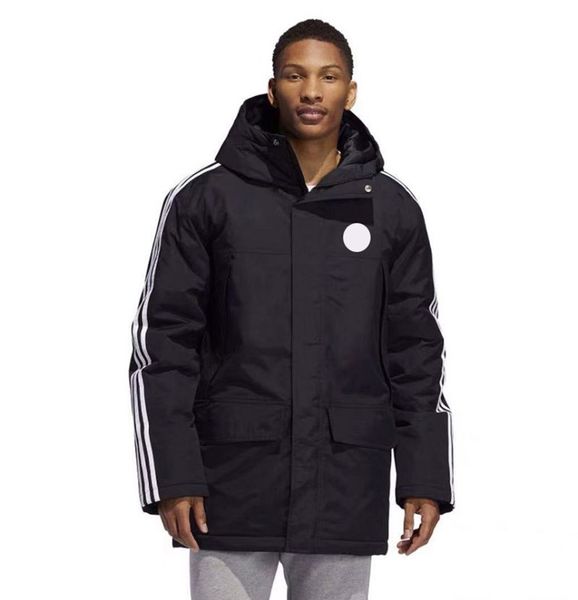 

adi mens winter jacket german sports brand designer jacket classic logo popular new mens winter jacket luxury fabric parka coat, Black