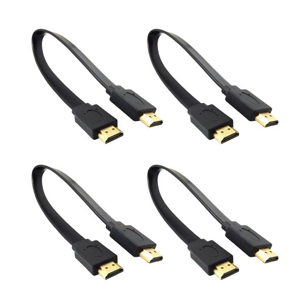 

4pcs full hd hdmi male to male plug flat cable adapter for audio video hdtv