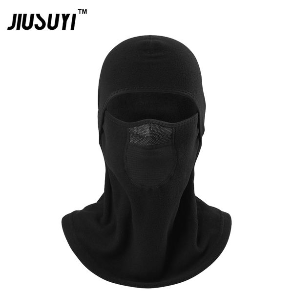 

cold weather winter wool thermal polar fleece neck warmer balaclava breathable windproof bicycle snowboard full face mask black