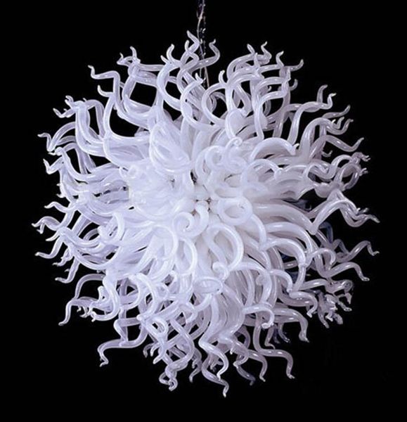 

magnificent murano blown lamps modern chandeliers round led light source 100% handmade white glass chandelier for sale