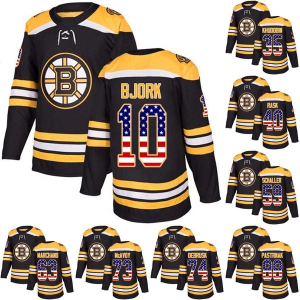 

Boston Bruins USA Flag Jersey 10 Anders Bjork 27 John Moore 40 Tuukka Rask 74 Jake DeBrusk 88 David Pastrnak Hockey Jerseys