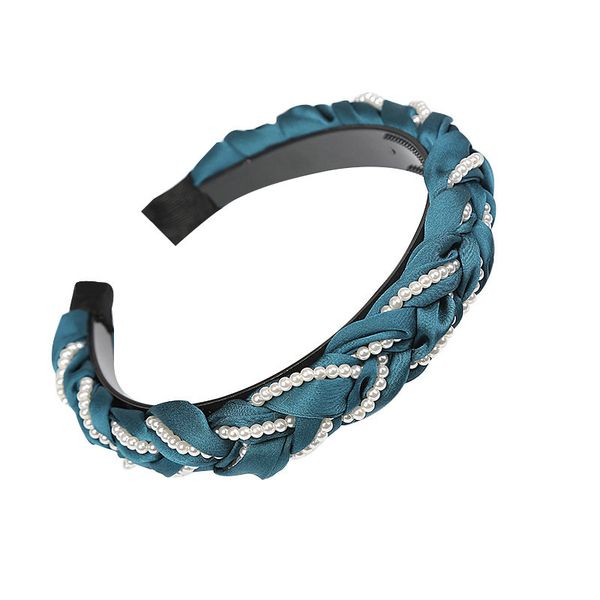 

2.4cm wide temperament headband pearl twist braid unicorn hair band hairdress hair style girl simple and easy lgwnb, Black;brown