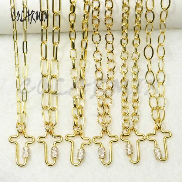 

5 strand golden chain necklace zircon cross toggle-clasp pendant necklace fashion jewelry accessories 50589, Silver