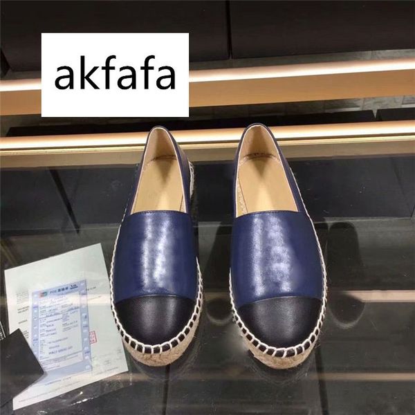 

op summer sandals espadrilles fisherman shoe low heel genuine leather leisure shoes many color0, Black