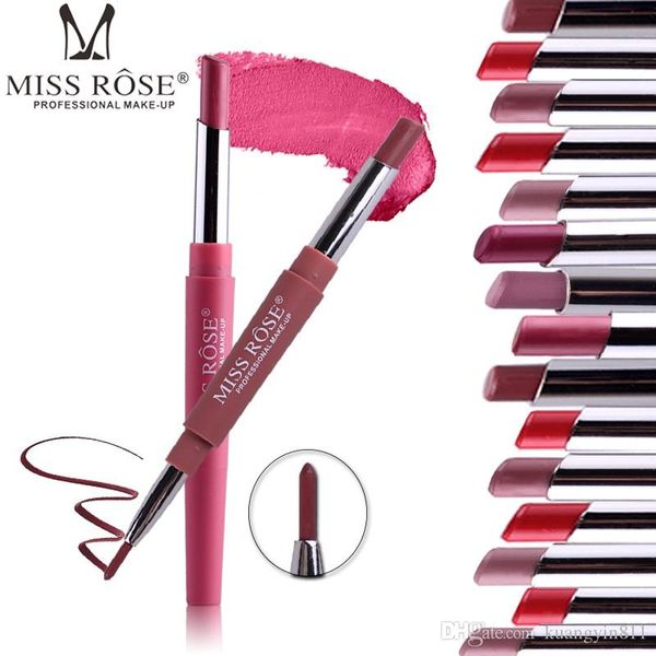 Vendita calda MISS ROSE Rossetto Set Bellezza Sexy Lunga Durata Impermeabile Pigmento Matita Rossetto Opaco Idratante Labbra Kit di Trucco