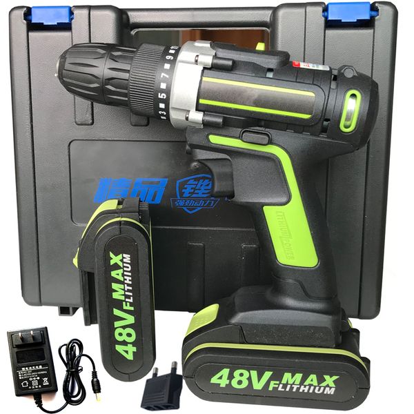 

48v cordless electric drill hammer wrench double speed adjustment led lighting carpentering tools screwdriver power tools