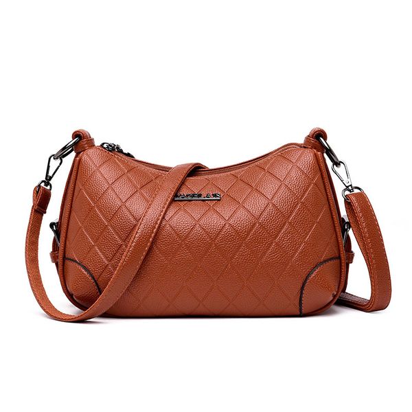 

luxury designer soft leather bags women's genuine leather handbags woman messenger bag plaid shoulder crossbody bags for women