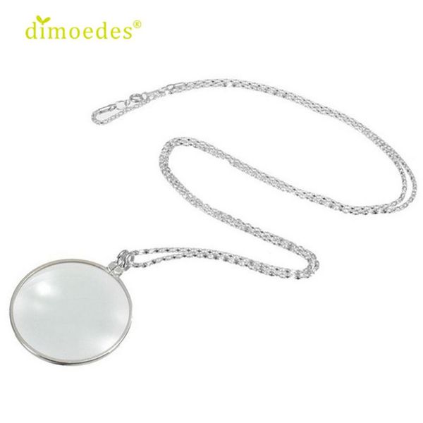 

other diomedes est 6x magnifier pendant necklace magnify glass reeding decorativ monocle chain, Silver