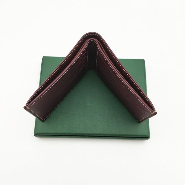 Mens carteiras curtas homens pequenas carteiras de tela com couro genuíno múltiplas carteiras bifold com caixa e saco de papel