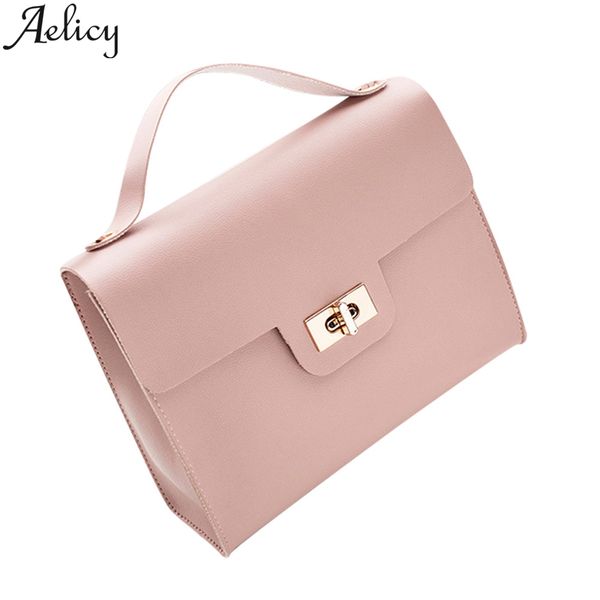 

aelicy fashion women's brand design small square shoulder bag leather turn lock messenger bag new handbag