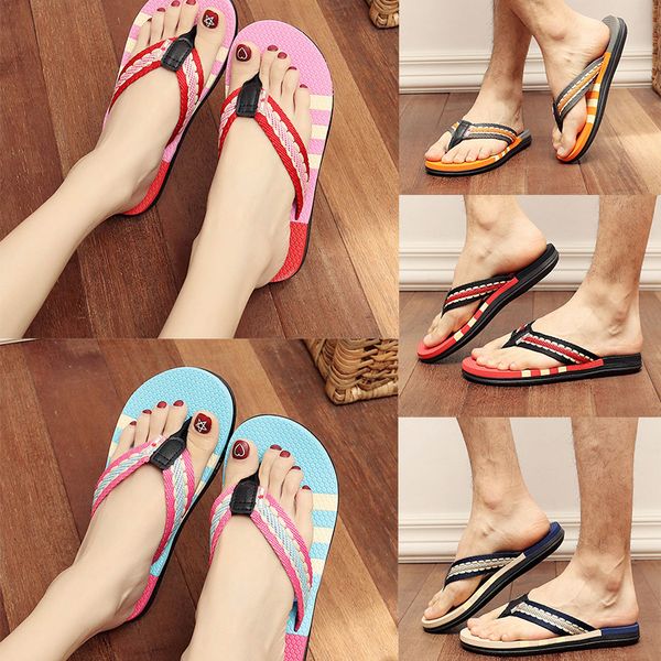 

designer slipper men women summer outdoor stripe flip flops shoes casual sandals male light slipper outdoor beach flip-flops, Black