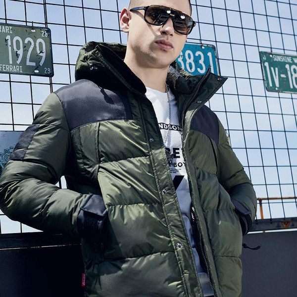 

mens jacket mens winter coat brand fashion parkas style casual contrast luxury three color available winter coat size available l to 3xl, Black