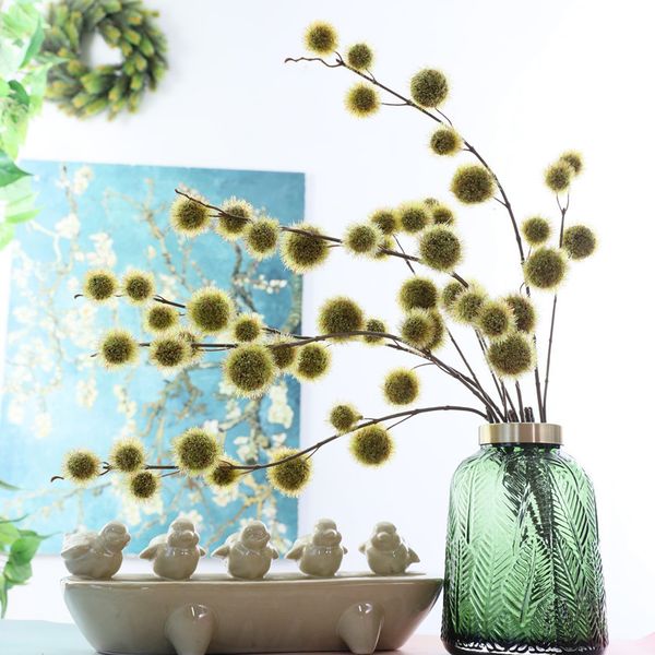 

artificial flower ball long branch for home christmas wedding decoration plastic fake plants wreath fleur artificielle