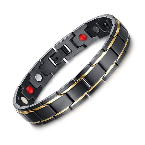 

germanium magnetic bracelets for men viking bangle stainless steel power bio energy male jewelry nordic amulet pulseira.sbrm-009, Golden;silver
