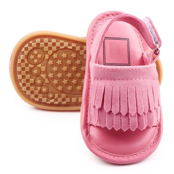 

baby girls frosted fringed rubber sole baby toddler shoes princess fashion sandals an88, Black;red