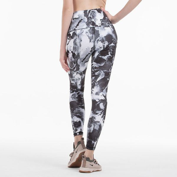 

High LU Waist Solid Color Womens Sweatpants Yoga Pants Gym Clothing Leggings Elastic Fiess Lady Overall Full Tights Workout WY1013