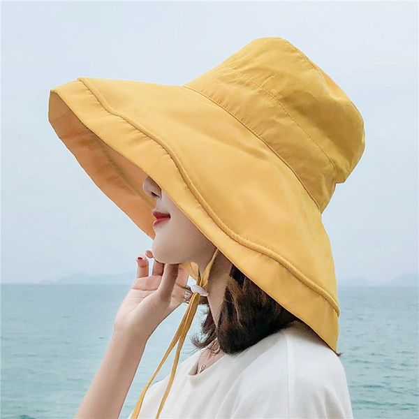 

basin outdoor female fisherman sunscreen sunscreen summer fisherman sun hat solid color large eaves peach fur hat, Blue;gray