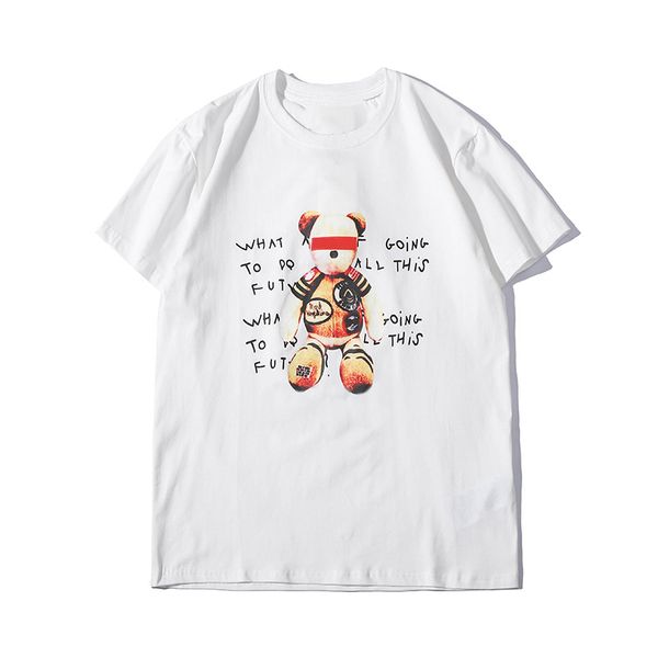 

men stylist t shirt new arrival men women cartoon print casual short sleeve fashion mens stylist tees 3 colors s-2xl, White;black