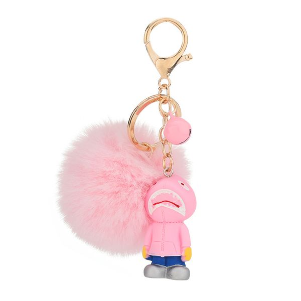 

cute keychain sharked plush key chain bag pendant key ring holder hanging ornament bag decor kid gift cartoon whale, Silver