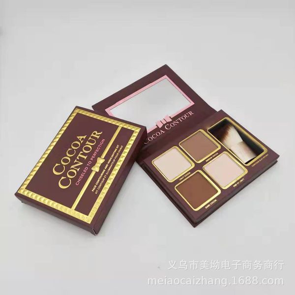 

makeup cocoa contour kit 4 colors bronzers highlighters powder palette nude color shimmer stick cosmetics chocolate with brush epacket