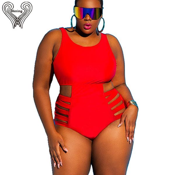 

plus size swimsuit push up swimwear women bandage bathing suits strappy swimsuits large monokini badpak female 2020 fatkini, White;black